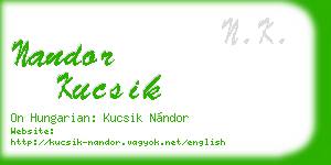 nandor kucsik business card